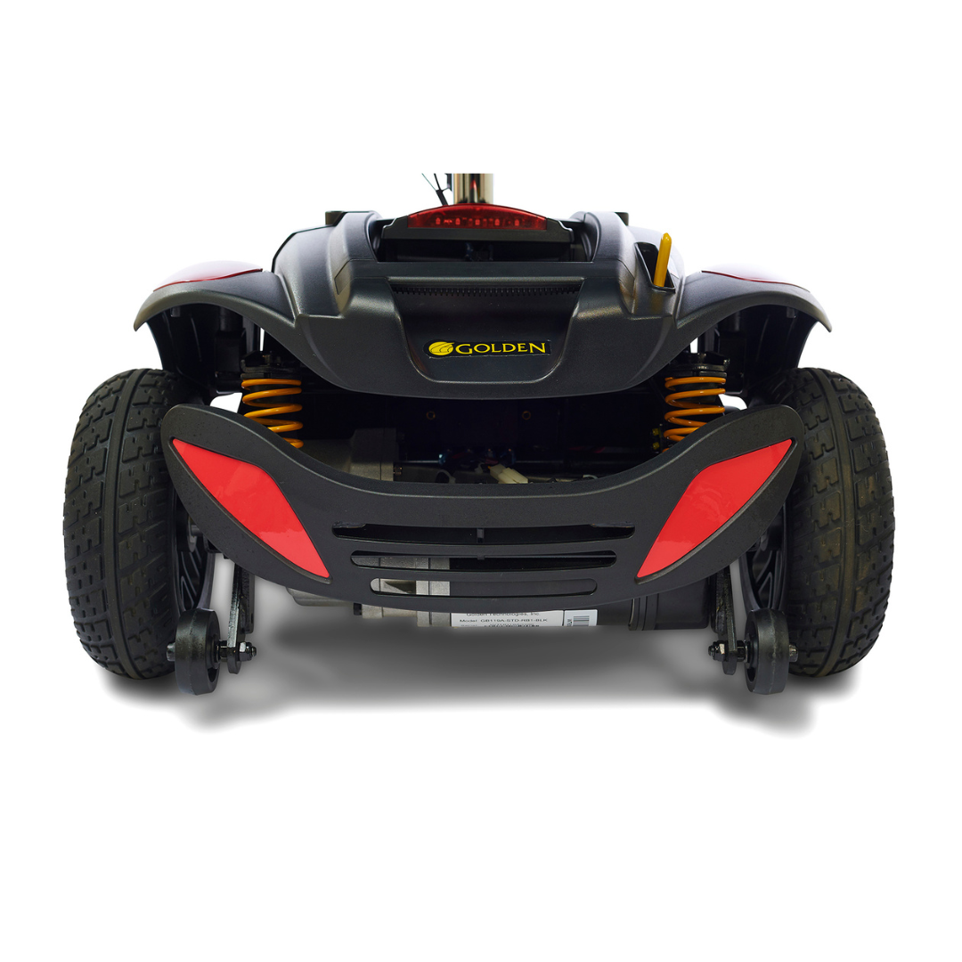 Golden Tech Buzzaround LX - Luxury 3 Wheel Portable Mobility Scooter - Red base