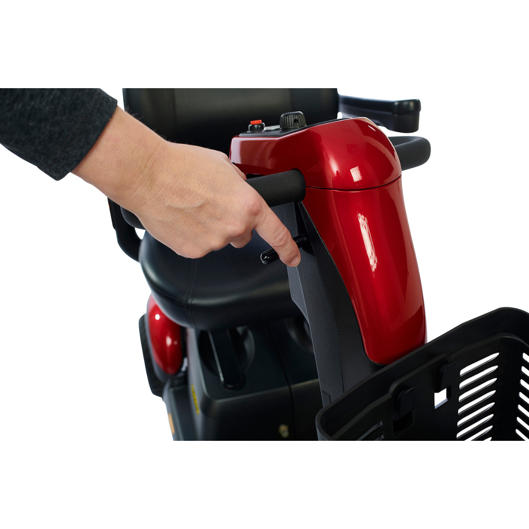 Golden Tech Buzzaround LX - Luxury 3 Wheel Portable Mobility Scooter - Red steering bar
