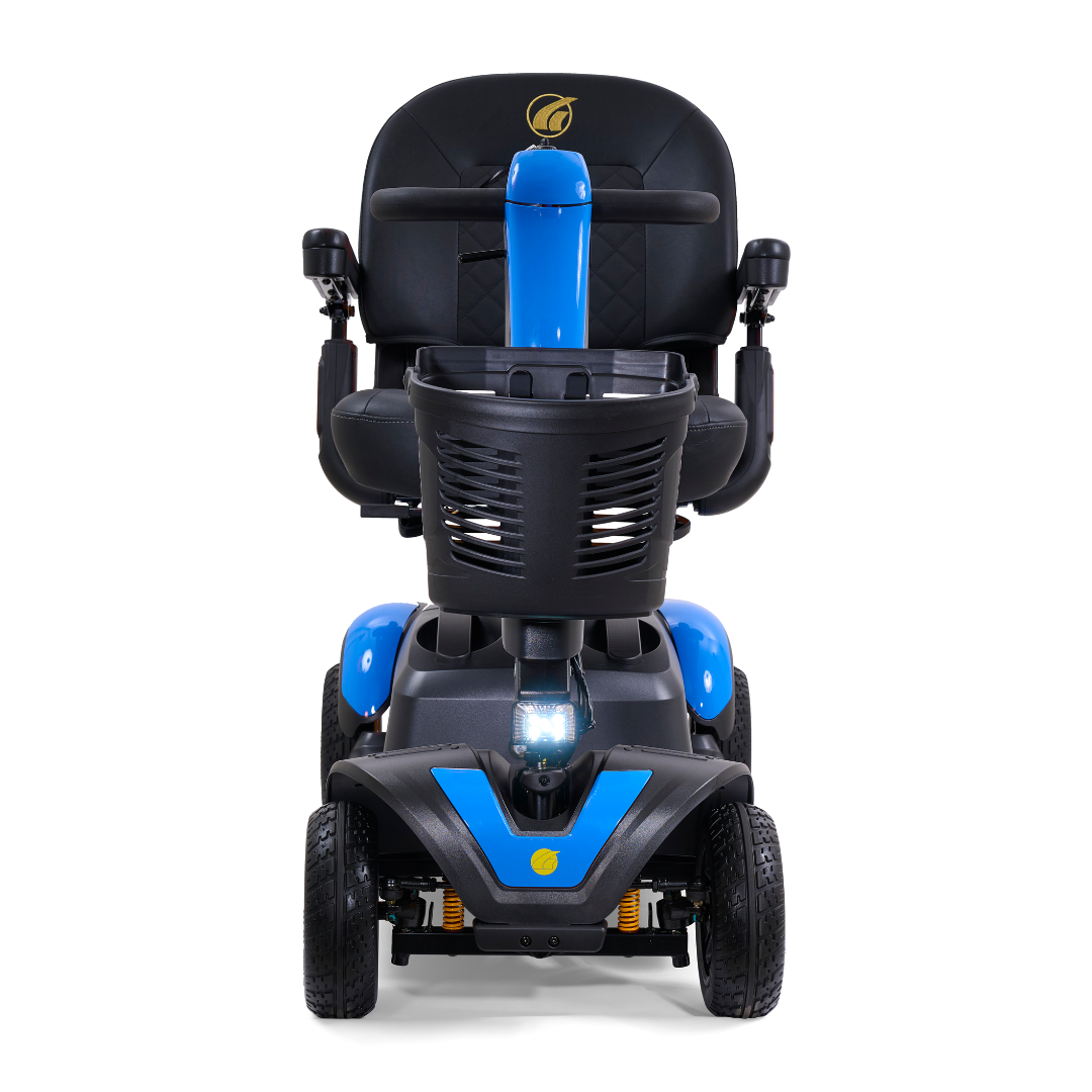Golden Tech Buzzaround LX Extreme Luxury Full Size Travel Mobility Scooter - 4 Wheel - Blue front