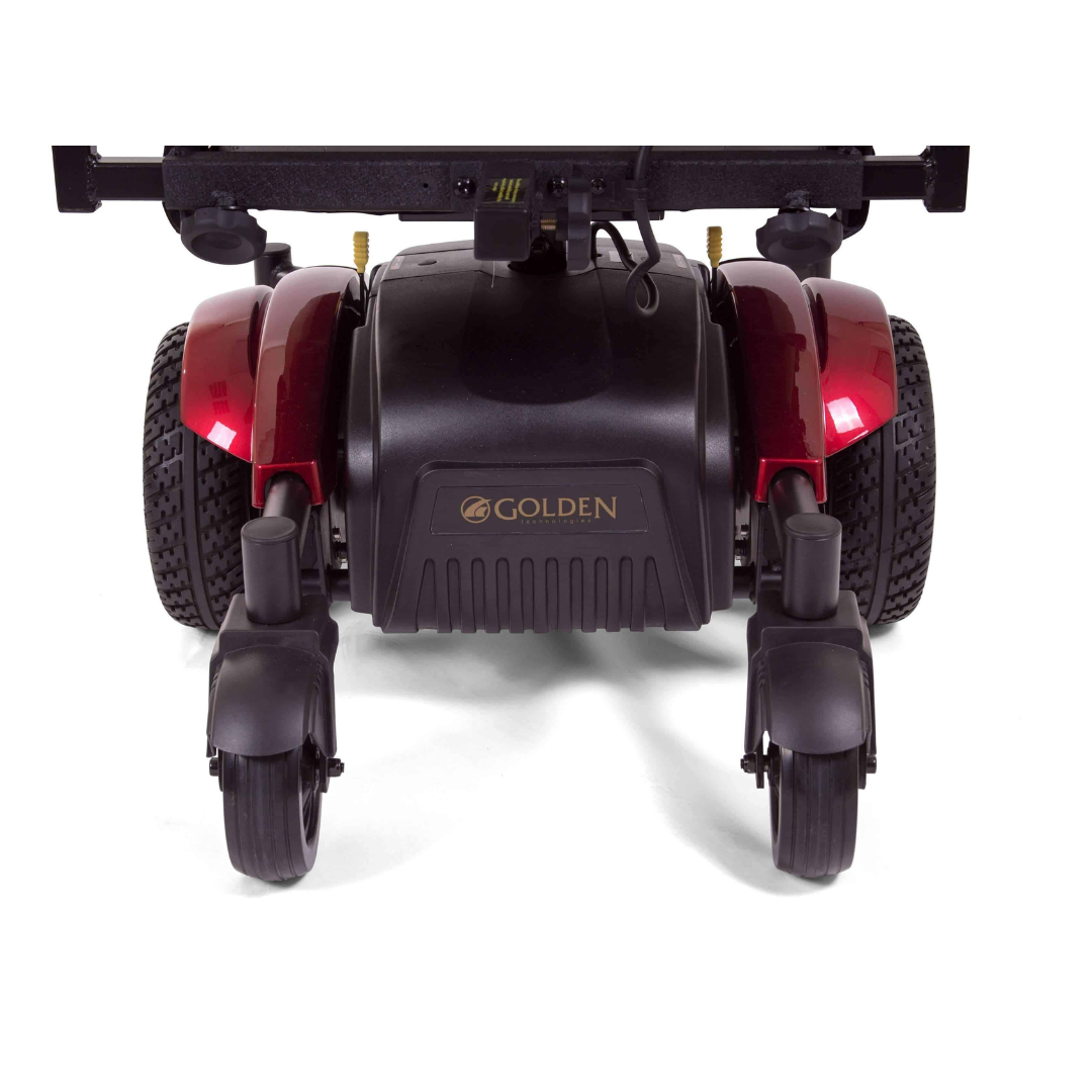 Golden Technologies Compass Sport PowerChair with 24 Mile Range - rear wheels on red variant