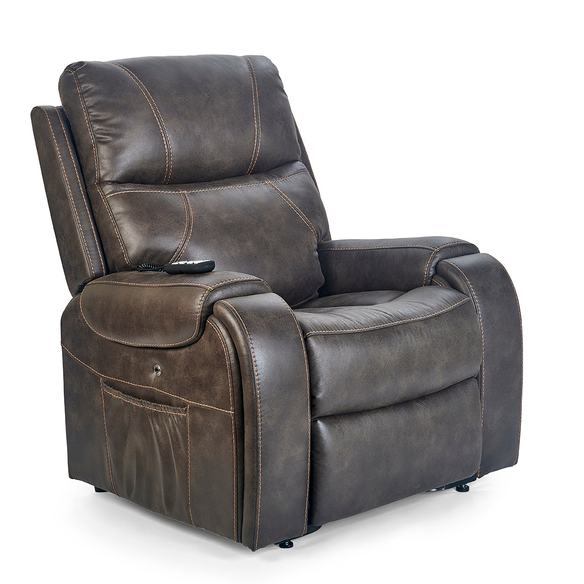 Golden Technologies Titan Luxury Reclining Power Lift Chair - Built in Table - Graphite in seated position