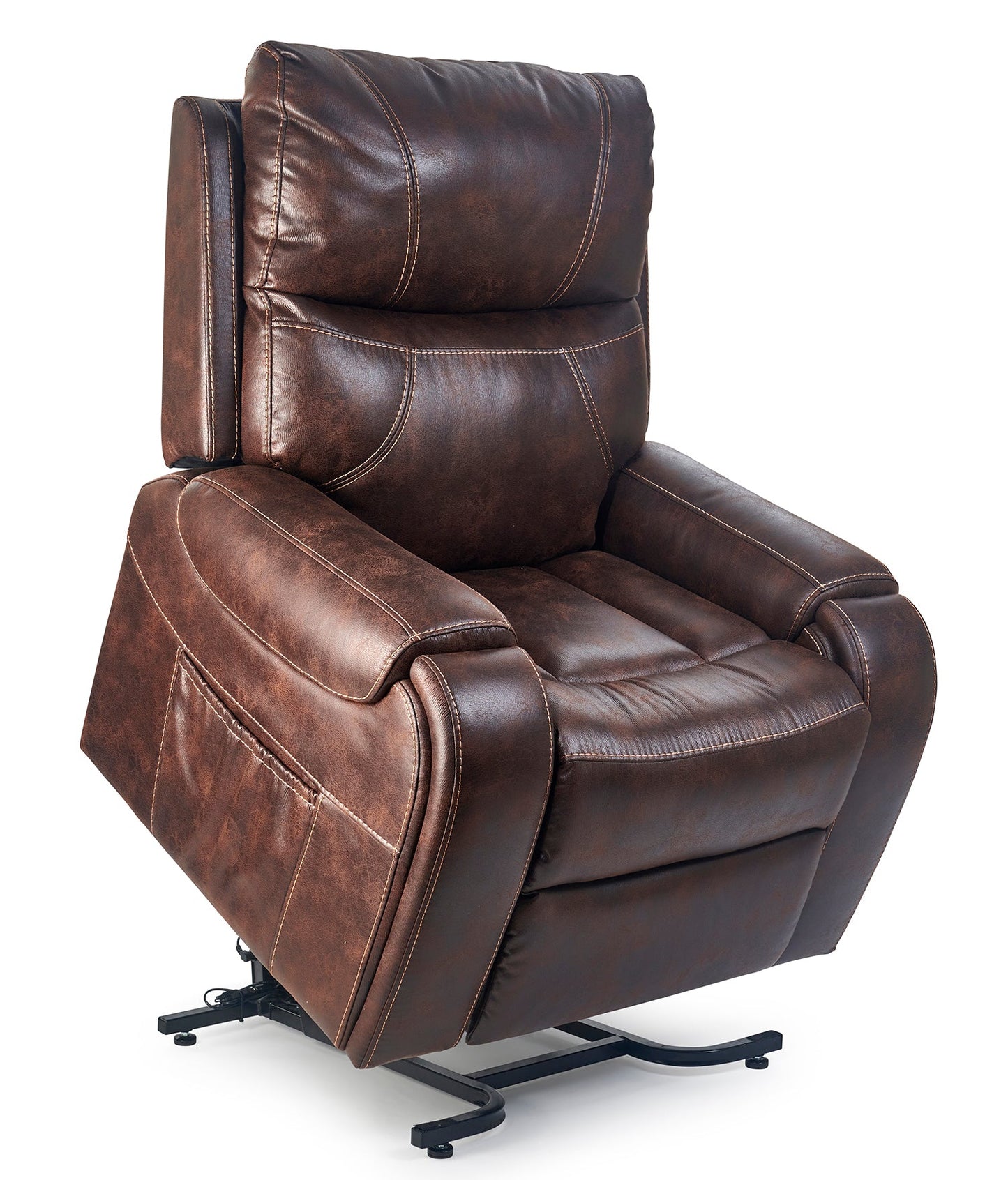 Golden Technologies Titan Luxury Reclining Power Lift Chair - Built in Table - Maple in lifted position