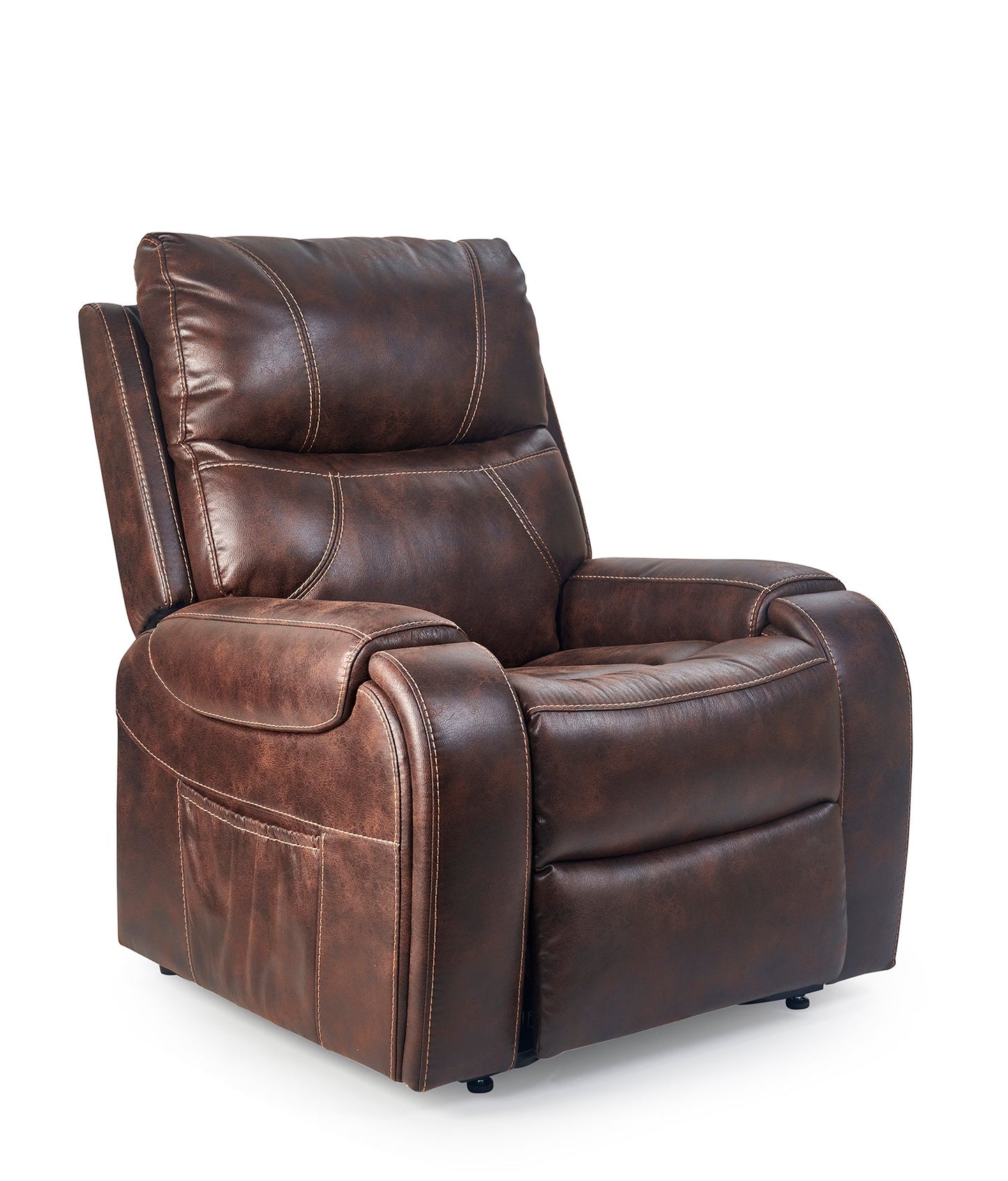 Golden Technologies Titan Luxury Reclining Power Lift Chair - Built in Table - Maple in seated position
