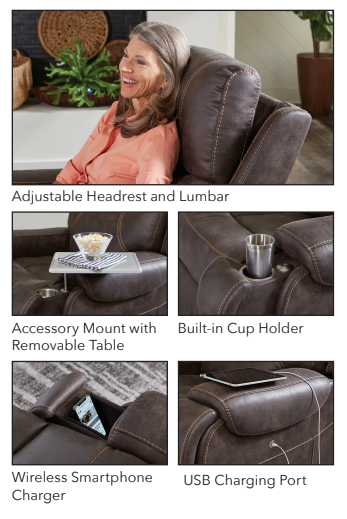 Golden Technologies Titan Luxury Reclining Power Lift Chair - Built in Table - features
