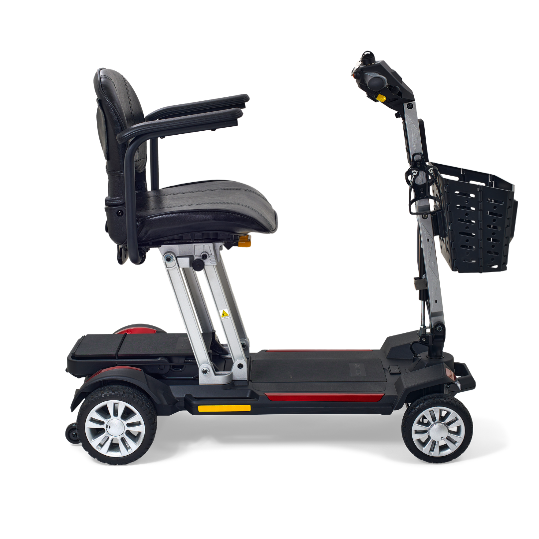 Golden Buzzaround Carry-On Folding Airline Approved Travel Scooter - Velvet Red right