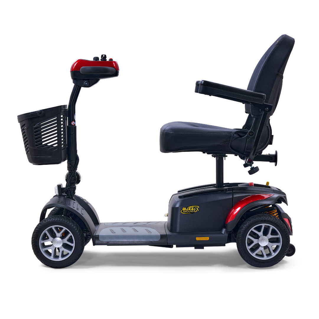 Golden GB148 BuzzAround EX 4-Wheel Long Range Travel Scooter - Red left