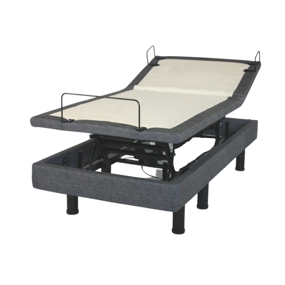 Golden Passport™ Hi Low Adjustable Bed with Dual-Zone Vibrating Massage - Twin XL Bed Frame only head partially raised