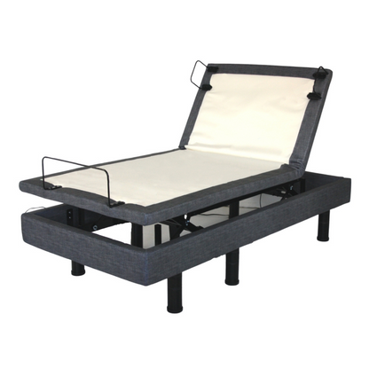 Golden Passport™ Hi Low Adjustable Bed with Dual-Zone Vibrating Massage - Twin XL Bed Frame only head raised