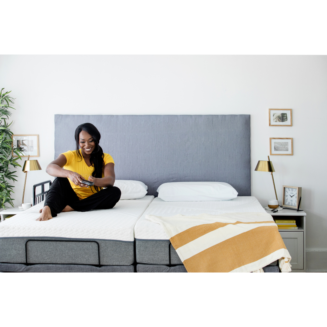 Golden Passport™ Hi Low Adjustable Bed with Dual-Zone Vibrating Massage - With user