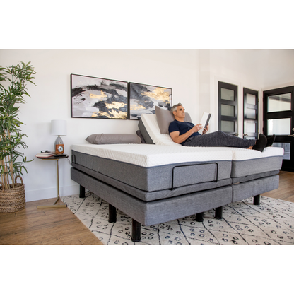 Golden Passport™ Hi Low Adjustable Bed with Dual-Zone Vibrating Massage - With user's head raised