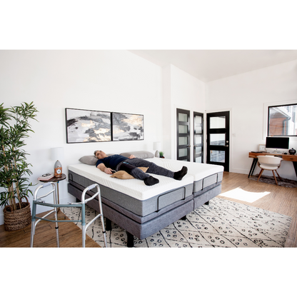 Golden Passport™ Hi Low Adjustable Bed with Dual-Zone Vibrating Massage - with sleeping user