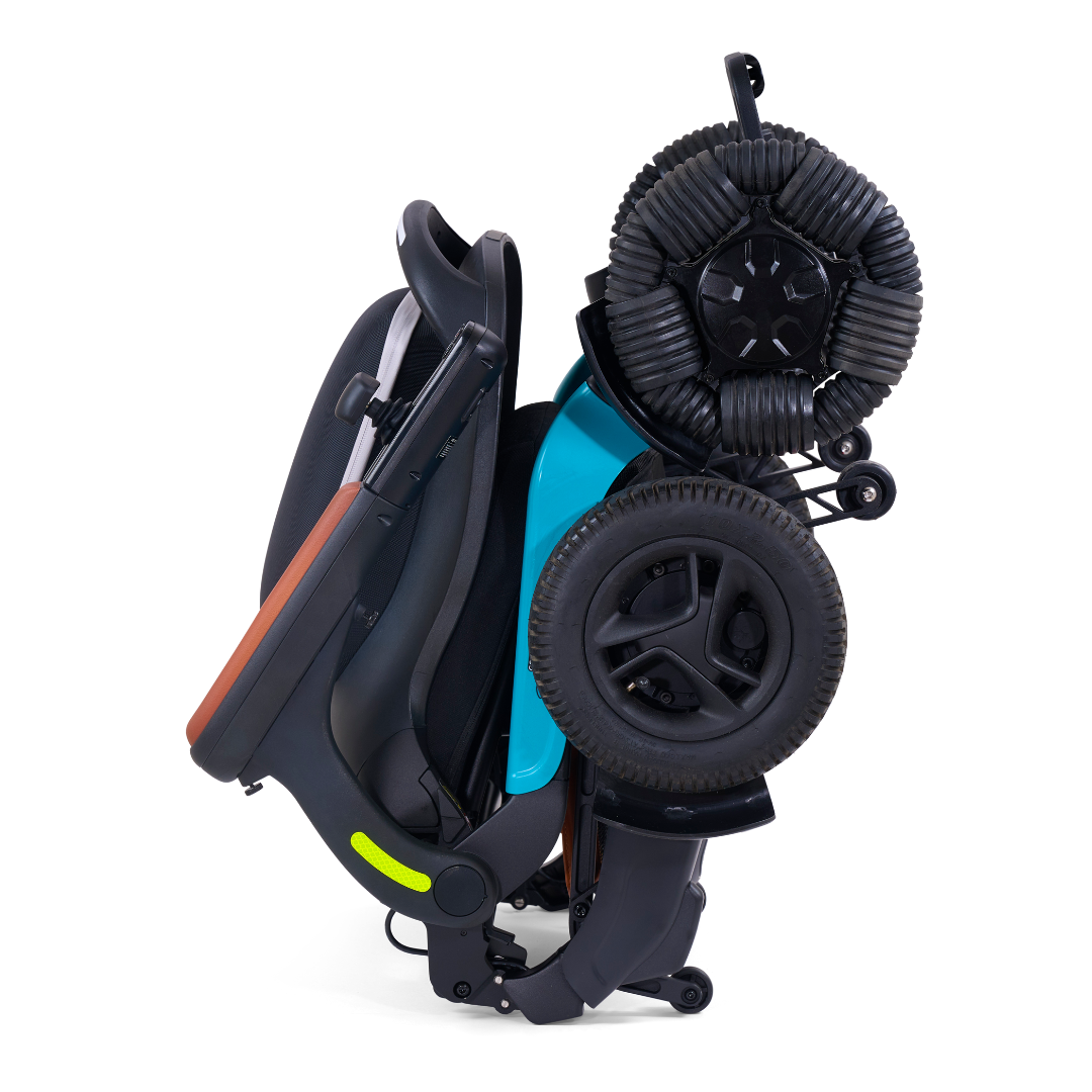 Golden Tech Ally Pro All-Terrain Smart Power Wheelchair - Teal folded right