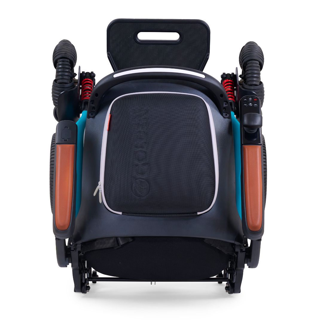 Golden Tech Ally Pro All-Terrain Smart Power Wheelchair - Teal folded top