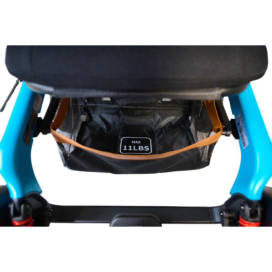 Golden Tech Ally Pro All-Terrain Smart Power Wheelchair - storage bag under seat