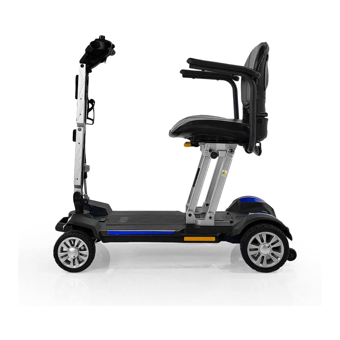 Golden Tech Buzzaround Carry-On Folding Travel Scooter with Travel Battery - Blue left