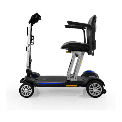 Golden Tech Buzzaround Carry-On Folding Travel Scooter with Travel Battery - Blue left