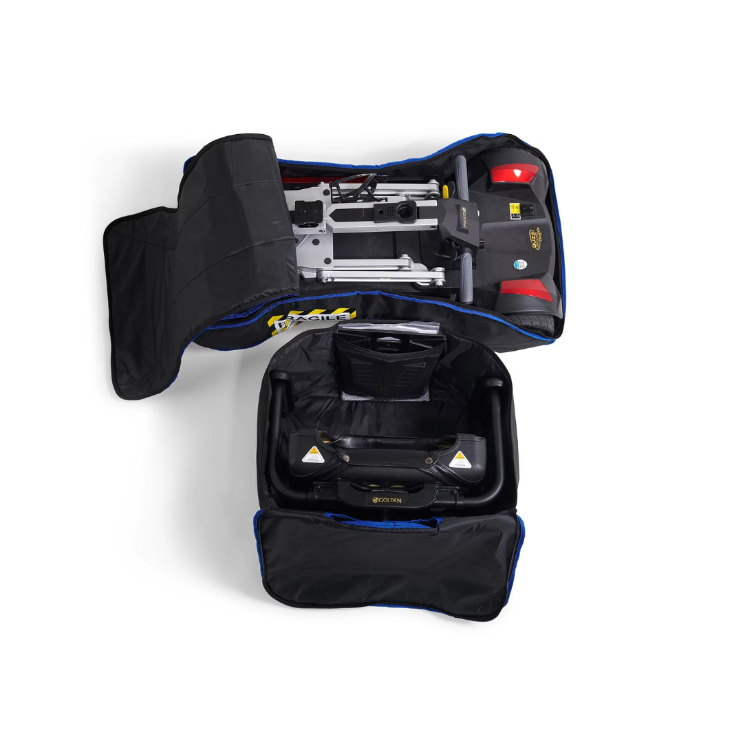 Golden Tech Buzzaround Carry-On Travel Scooter with Travel Battery and Protective Case - Packed