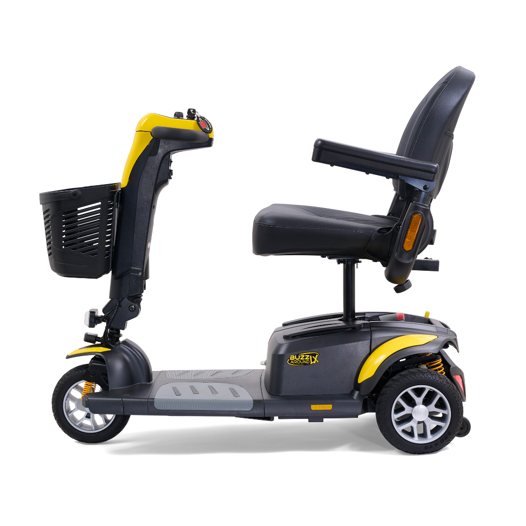 Golden Tech Buzzaround LX - Luxury 3 Wheel Portable Mobility Scooter - Canary Yellow left