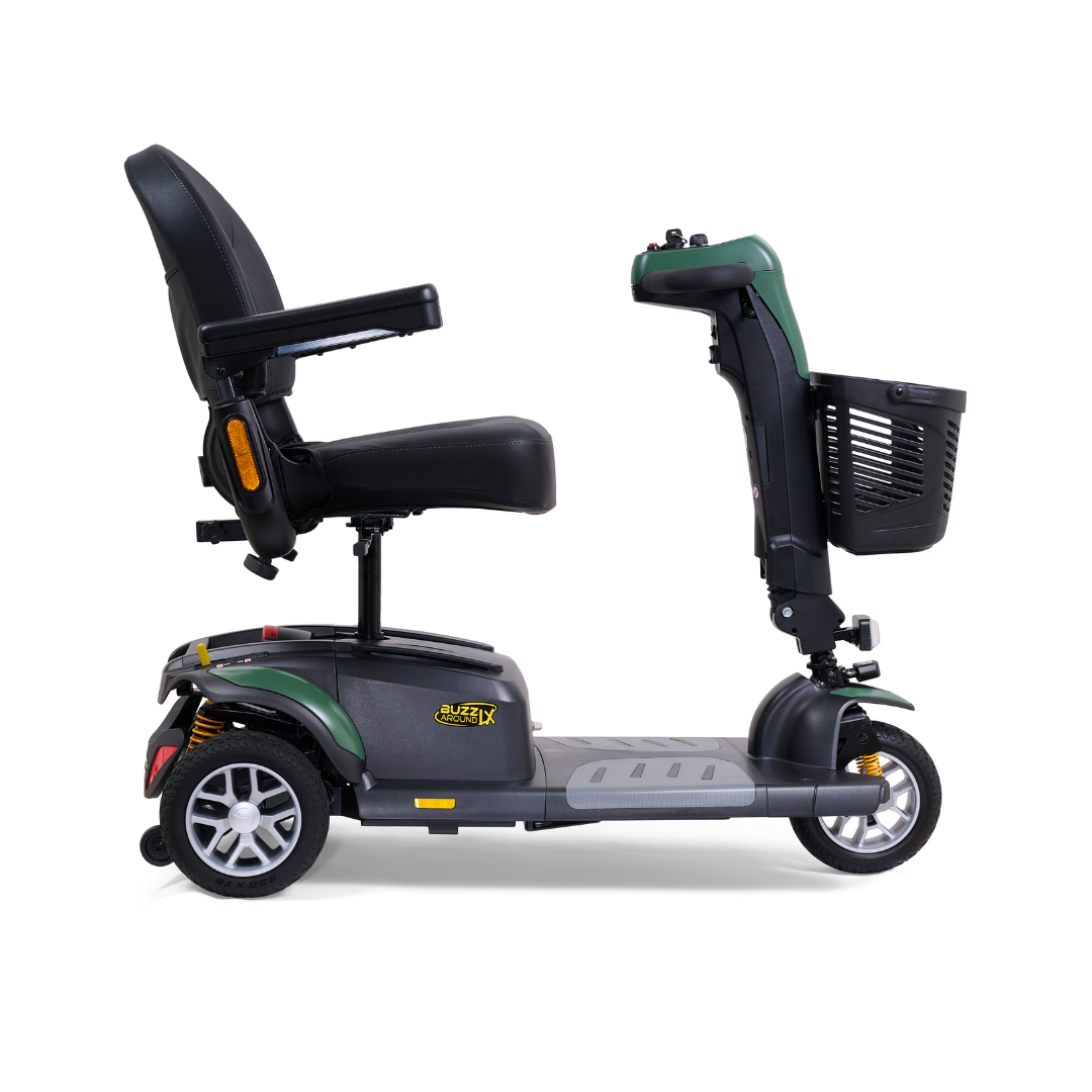 Golden Tech Buzzaround LX - Luxury 3 Wheel Portable Mobility Scooter - Matte Green