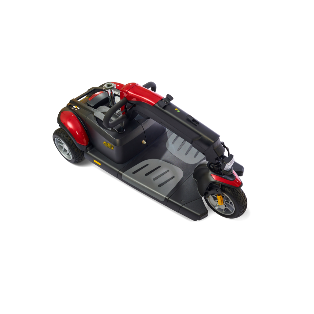 Golden Tech Buzzaround LX - Luxury 3 Wheel Portable Mobility Scooter - Red disassembled