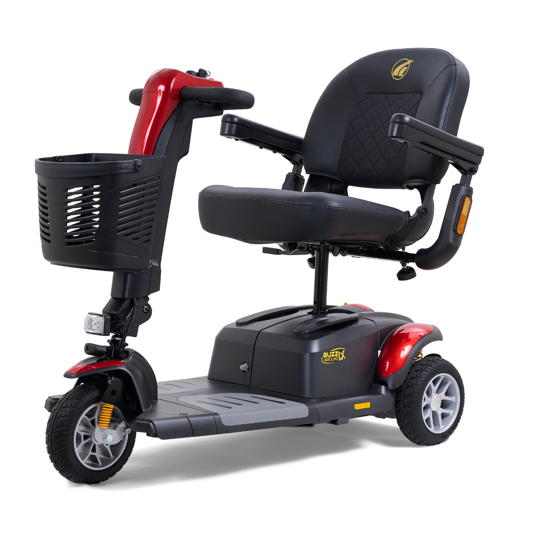 Golden Tech Buzzaround LX - Luxury 3 Wheel Portable Mobility Scooter - Red left