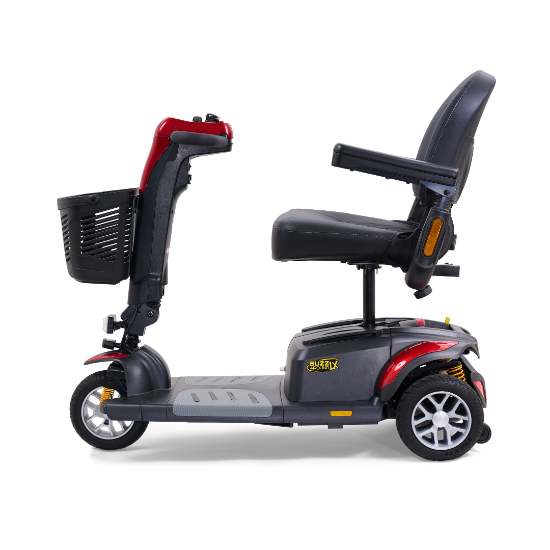 Golden Tech Buzzaround LX - Luxury 3 Wheel Portable Mobility Scooter - Red left