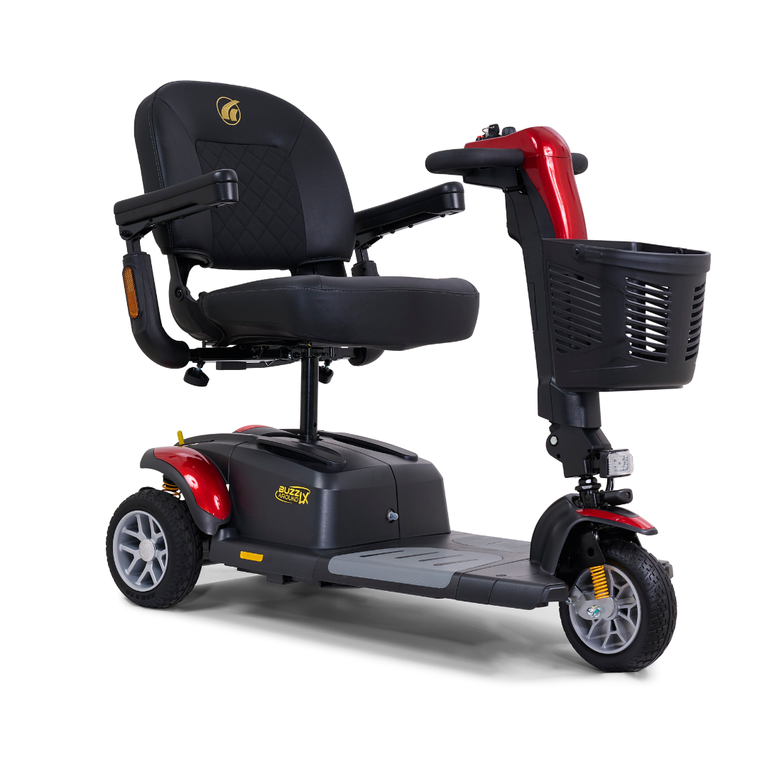 Golden Tech Buzzaround LX - Luxury 3 Wheel Portable Mobility Scooter - Red right