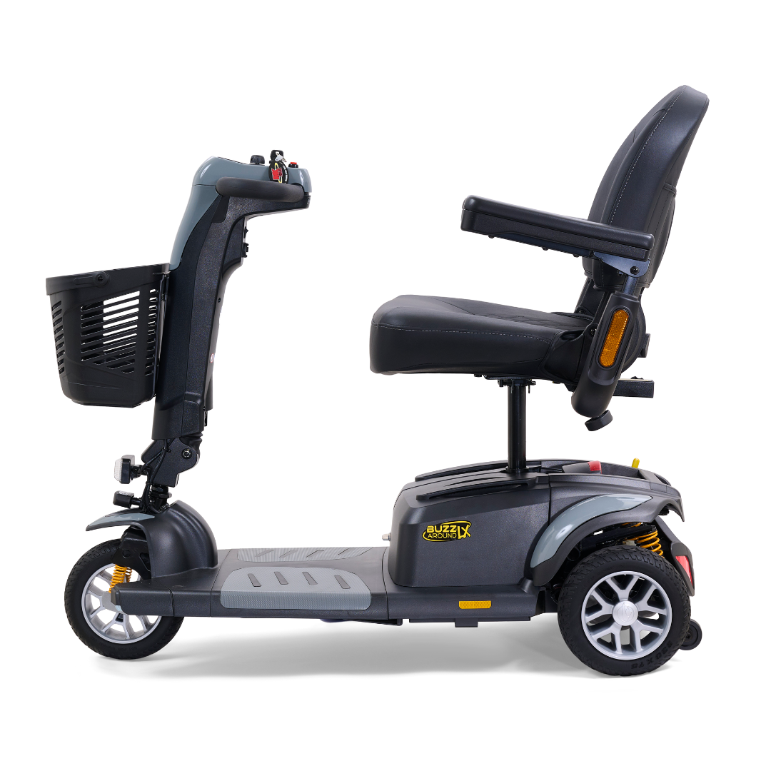 Golden Tech Buzzaround LX - Luxury 3 Wheel Portable Mobility Scooter - Stone Grey left