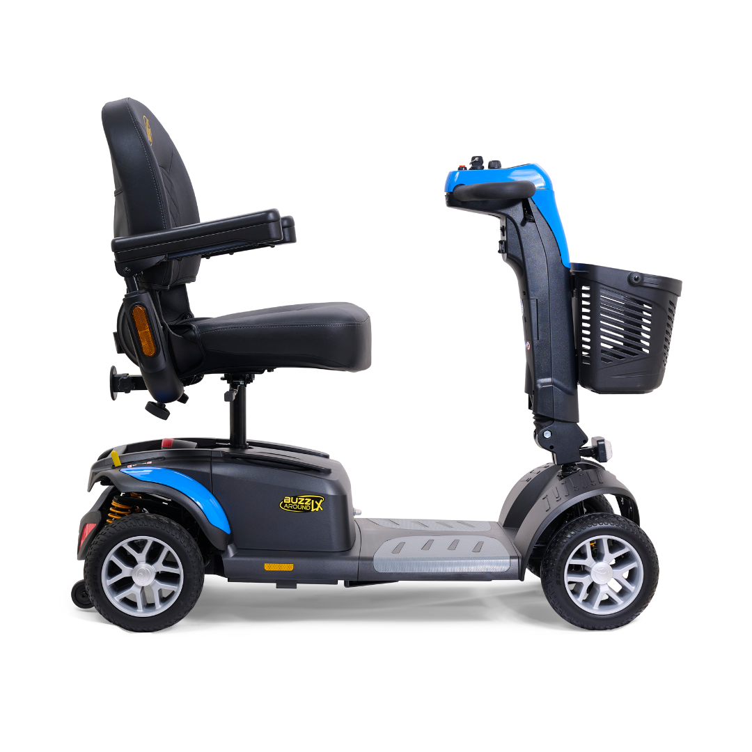 Golden Tech Buzzaround LX Extreme Luxury Full Size Travel Mobility Scooter - 4 Wheel - Blue right