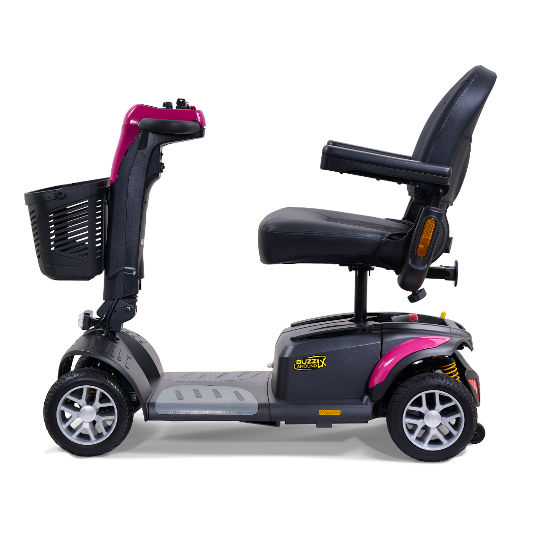 Golden Tech Buzzaround LX Extreme Luxury Full Size Travel Mobility Scooter - 4 Wheel - Pink left