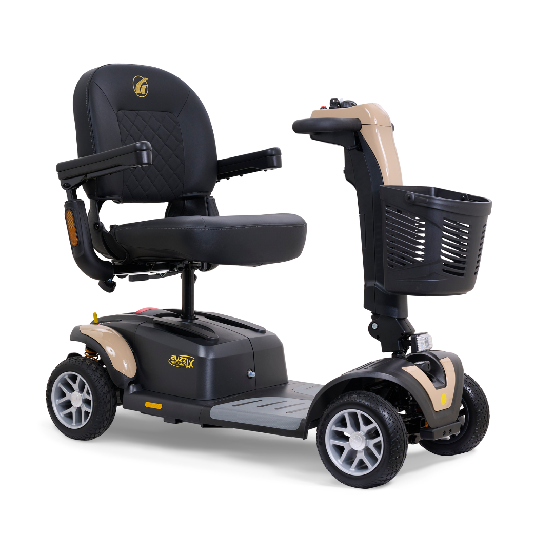 Golden Tech Buzzaround LX Extreme Luxury Full Size Travel Mobility Scooter - 4 Wheel - Tan