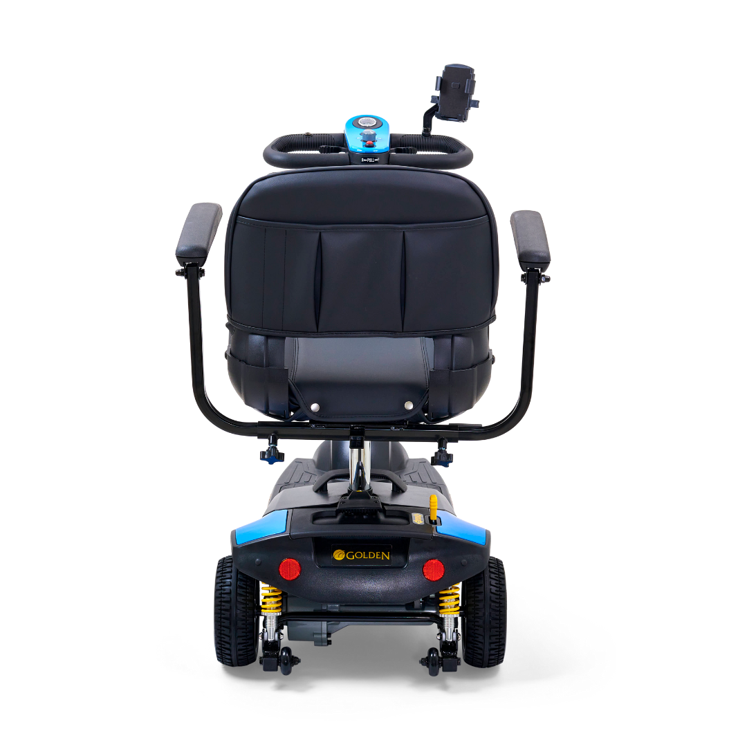 Golden Tech Buzzaround XLS-HD 3-Wheel Portable Scooter with Suspension - Coastal Blue variant rear