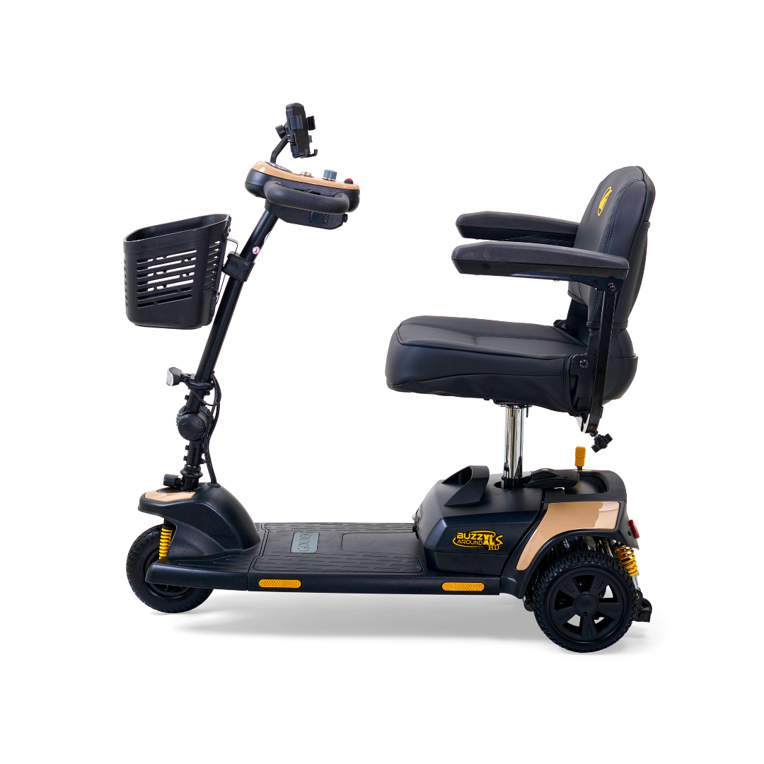 Golden Tech Buzzaround XLS-HD 3-Wheel Portable Scooter with Suspension - Desert Tan left