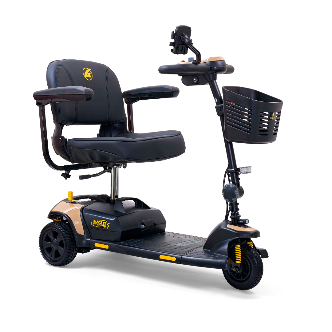 Golden Tech Buzzaround XLS-HD 3-Wheel Portable Scooter with Suspension - Desert Tan right