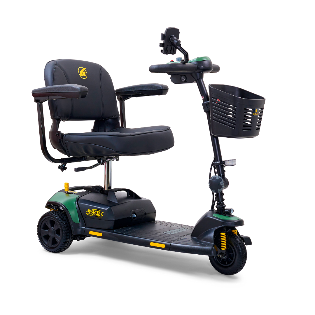 Golden Tech Buzzaround XLS-HD 3-Wheel Portable Scooter with Suspension - Matte Green right