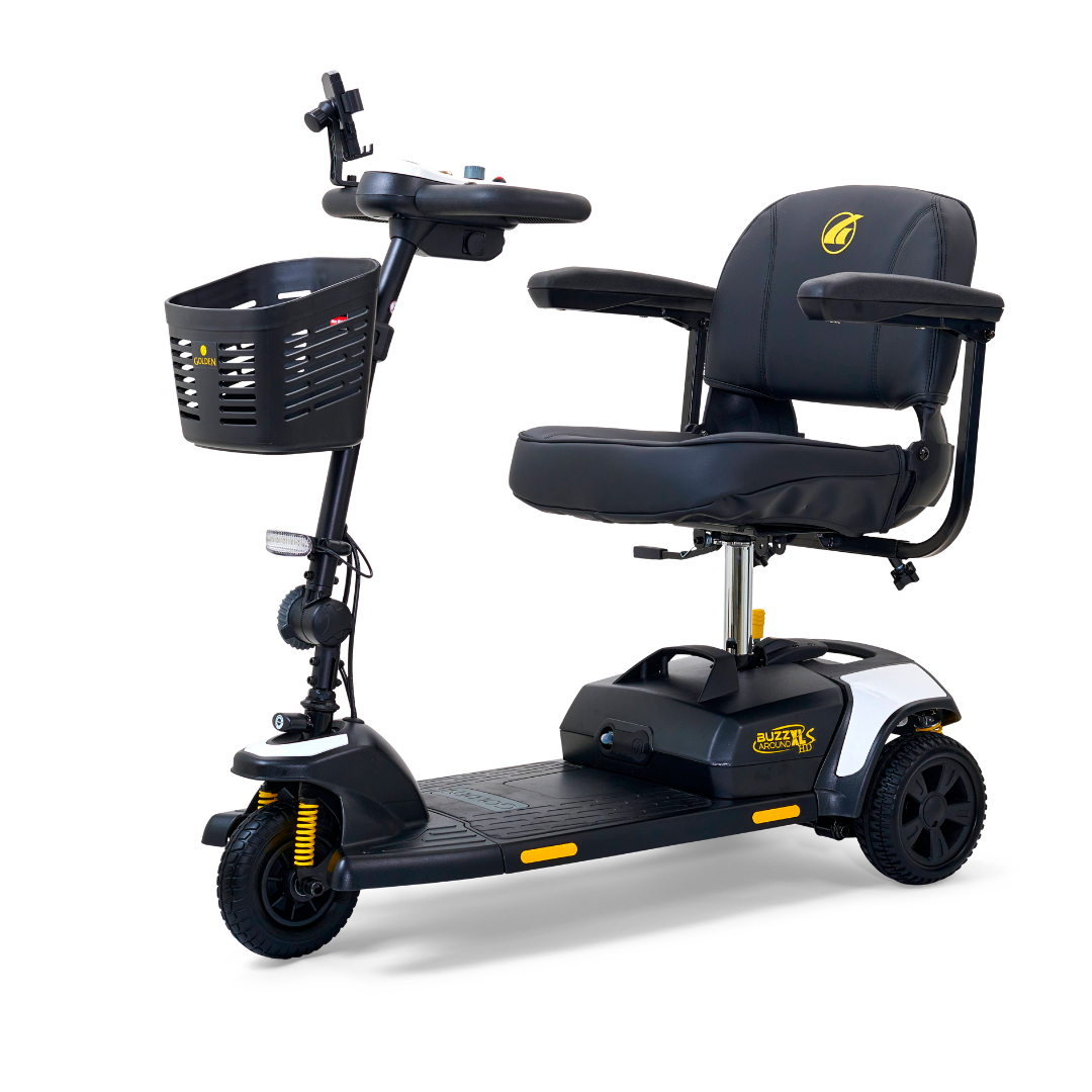 Golden Tech Buzzaround XLS-HD 3-Wheel Portable Scooter with Suspension - White