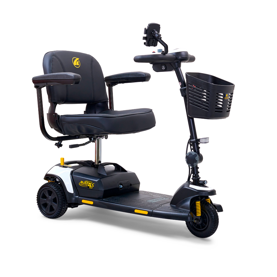 Golden Tech Buzzaround XLS-HD 3-Wheel Portable Scooter with Suspension - White right