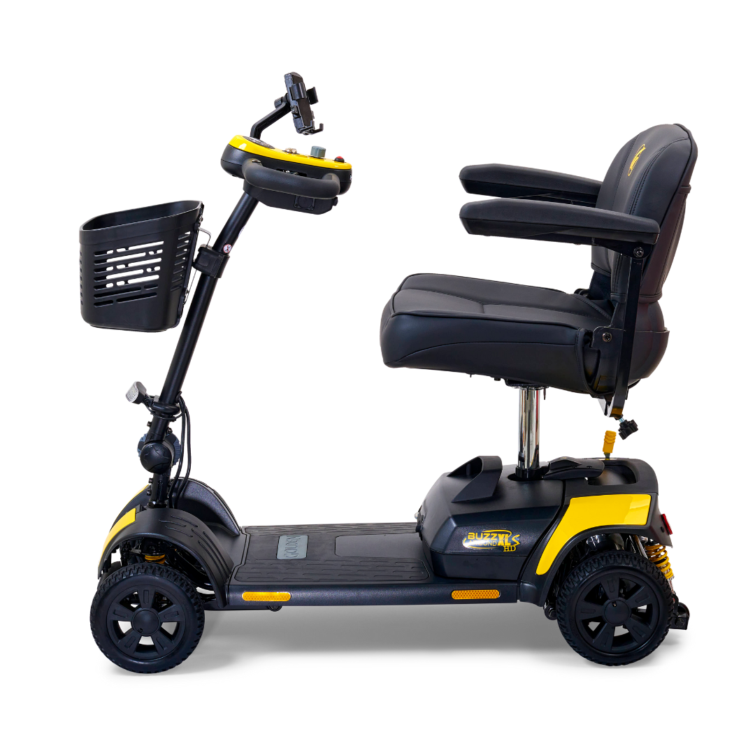 Golden Tech Buzzaround XLSHD 4-Wheel Portable Scooter with Suspension - Canary Yellow left
