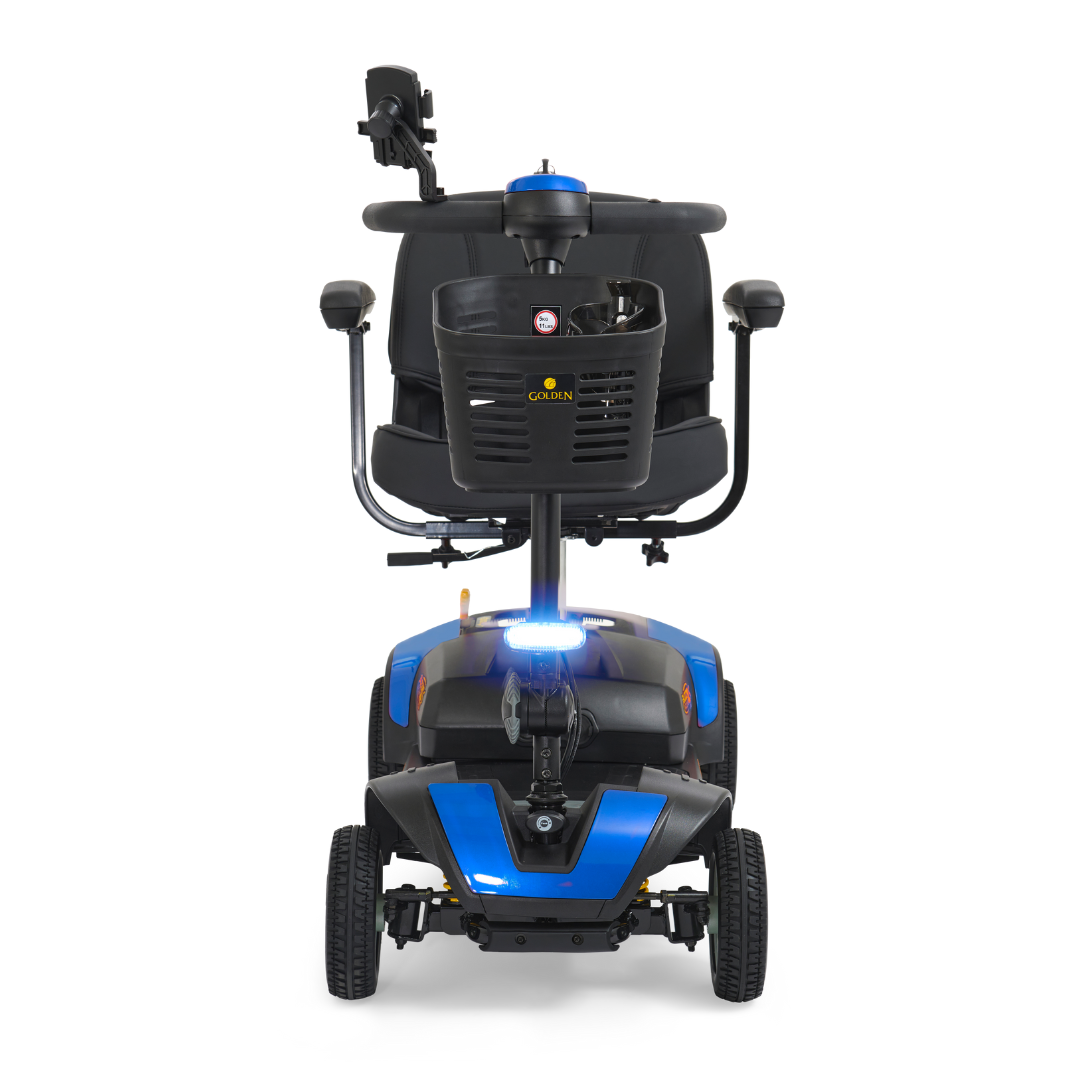 Golden Tech Buzzaround XLSHD 4-Wheel Portable Scooter with Suspension - Coastal Blue front