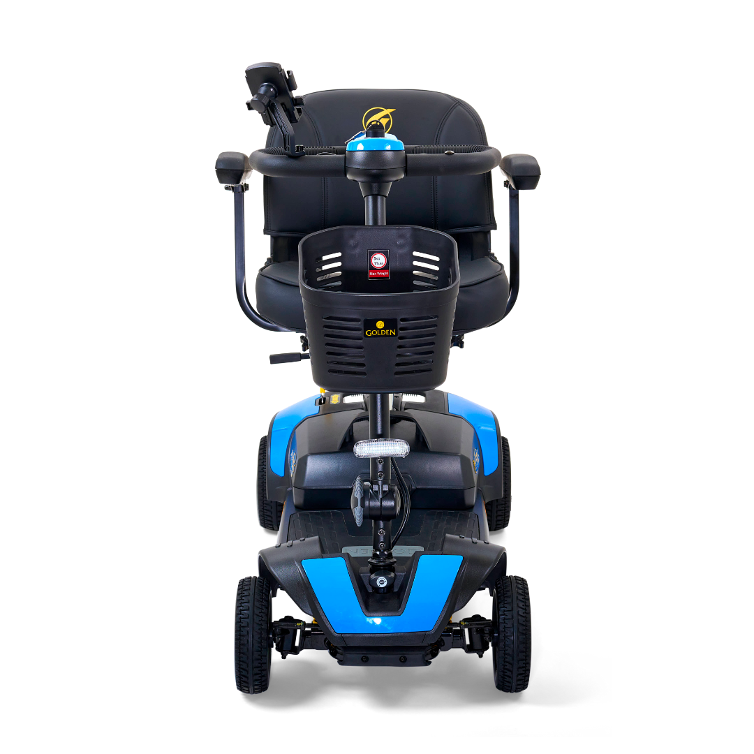 Golden Tech Buzzaround XLSHD 4-Wheel Portable Scooter with Suspension - Coastal Blue front