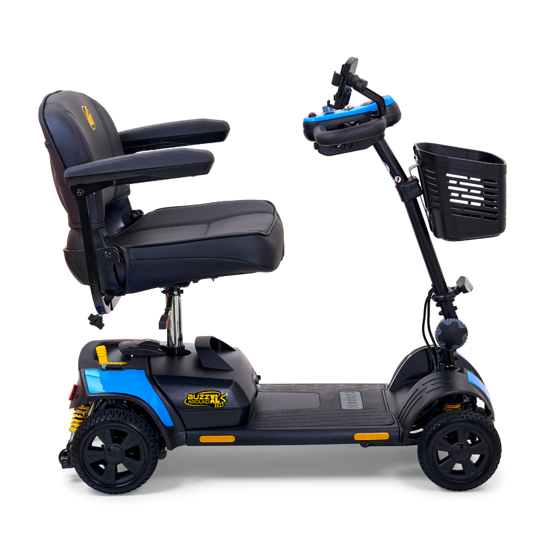 Golden Tech Buzzaround XLSHD 4-Wheel Portable Scooter with Suspension - Coastal Blue right