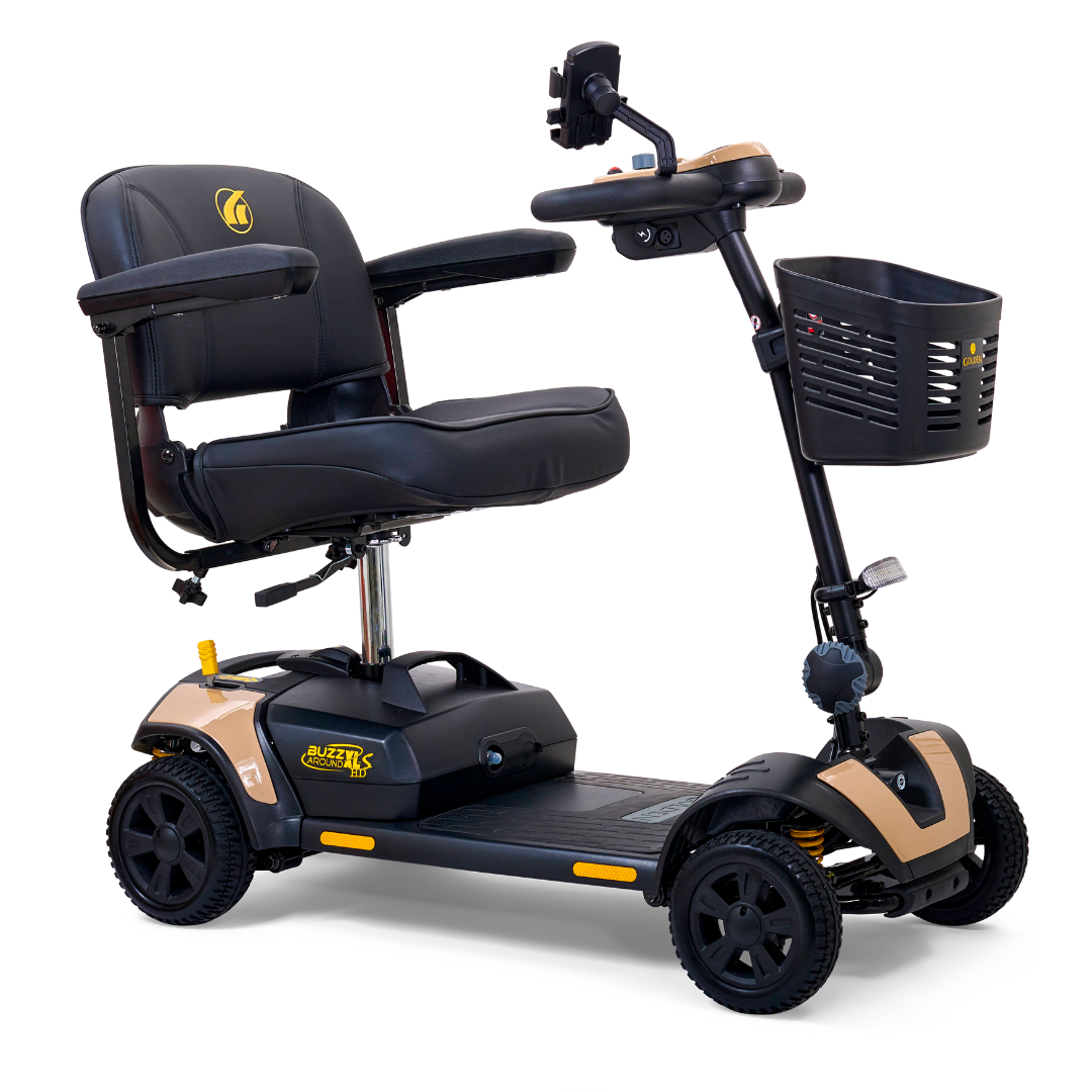 Golden Tech Buzzaround XLSHD 4-Wheel Portable Scooter with Suspension - Desert Tan right