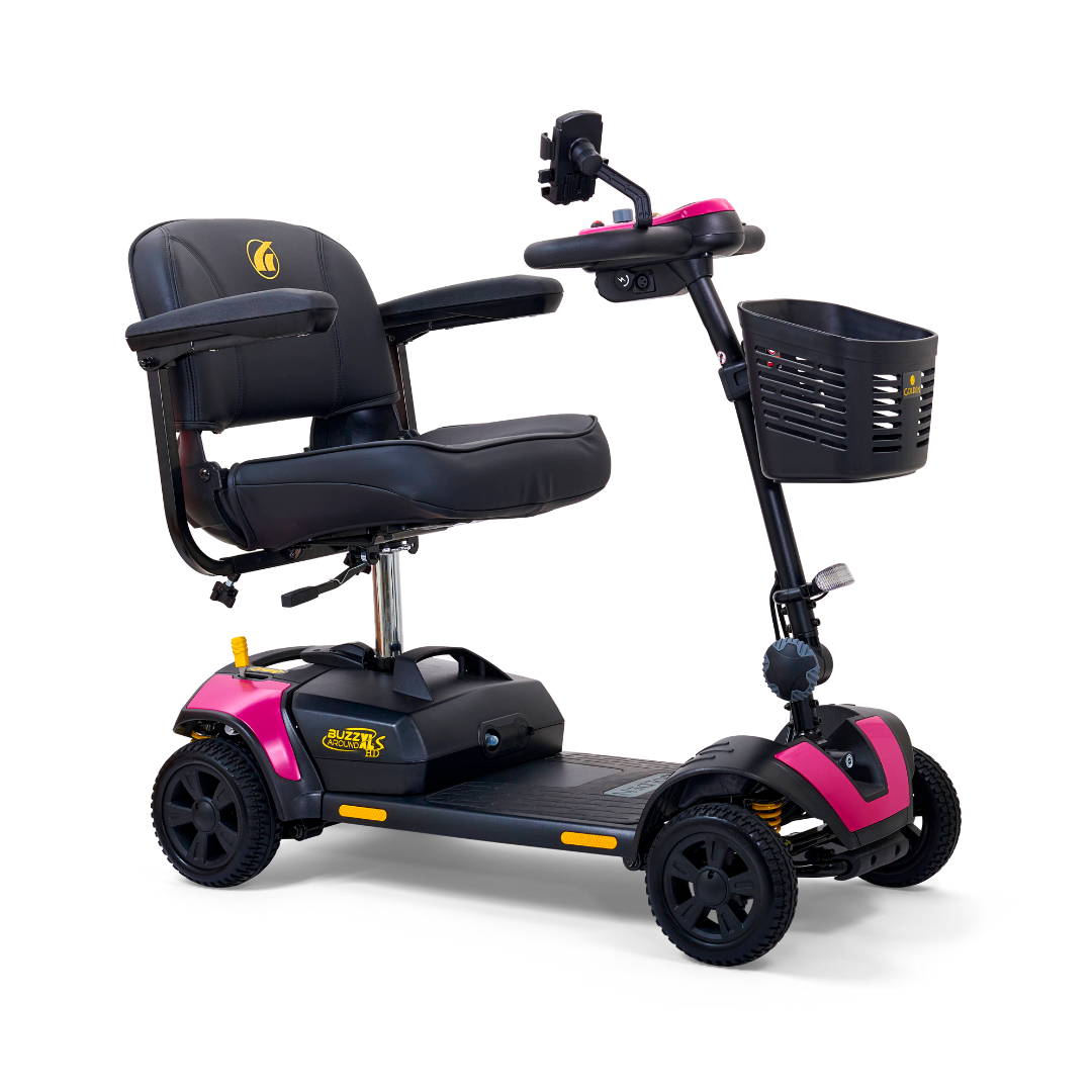 Golden Tech Buzzaround XLSHD 4-Wheel Portable Scooter with Suspension - Orchid Pink