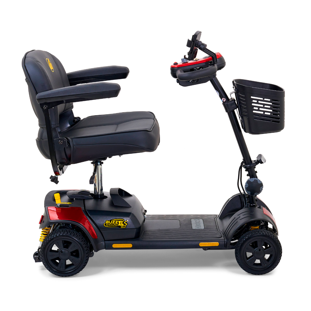 Golden Tech Buzzaround XLSHD 4-Wheel Portable Scooter with Suspension - Red right