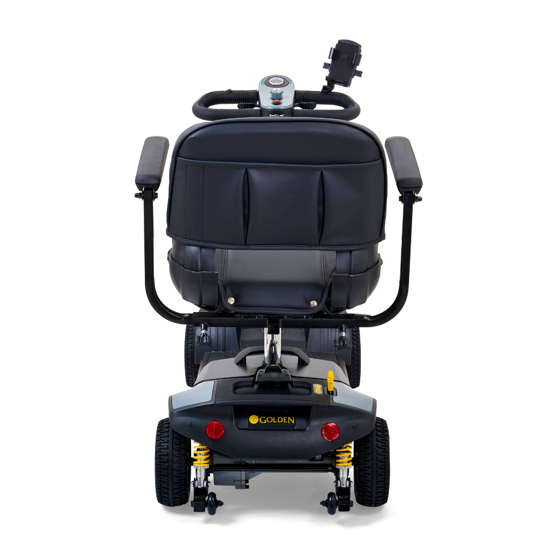 Golden Tech Buzzaround XLSHD 4-Wheel Portable Scooter with Suspension - Stone Gray rear
