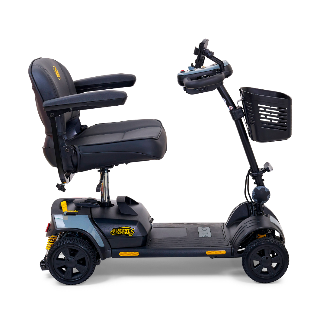Golden Tech Buzzaround XLSHD 4-Wheel Portable Scooter with Suspension - Stone Gray right