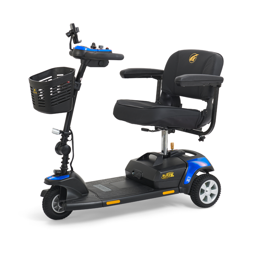 Golden Tech Buzzaround XL 3-Wheel Mobility Scooter - Coastal Blue left
