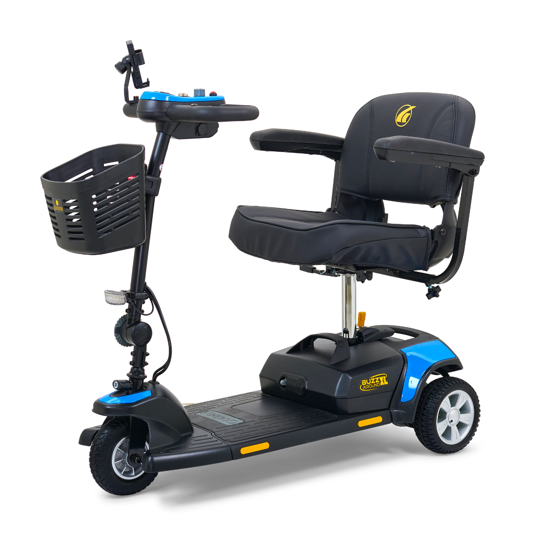 Golden Tech Buzzaround XL 3-Wheel Mobility Scooter - Coastal Blue left
