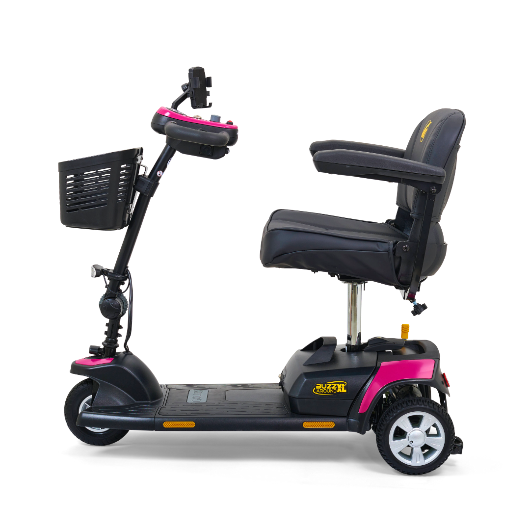 Golden Tech Buzzaround XL 3-Wheel Mobility Scooter - Orchid Pink left