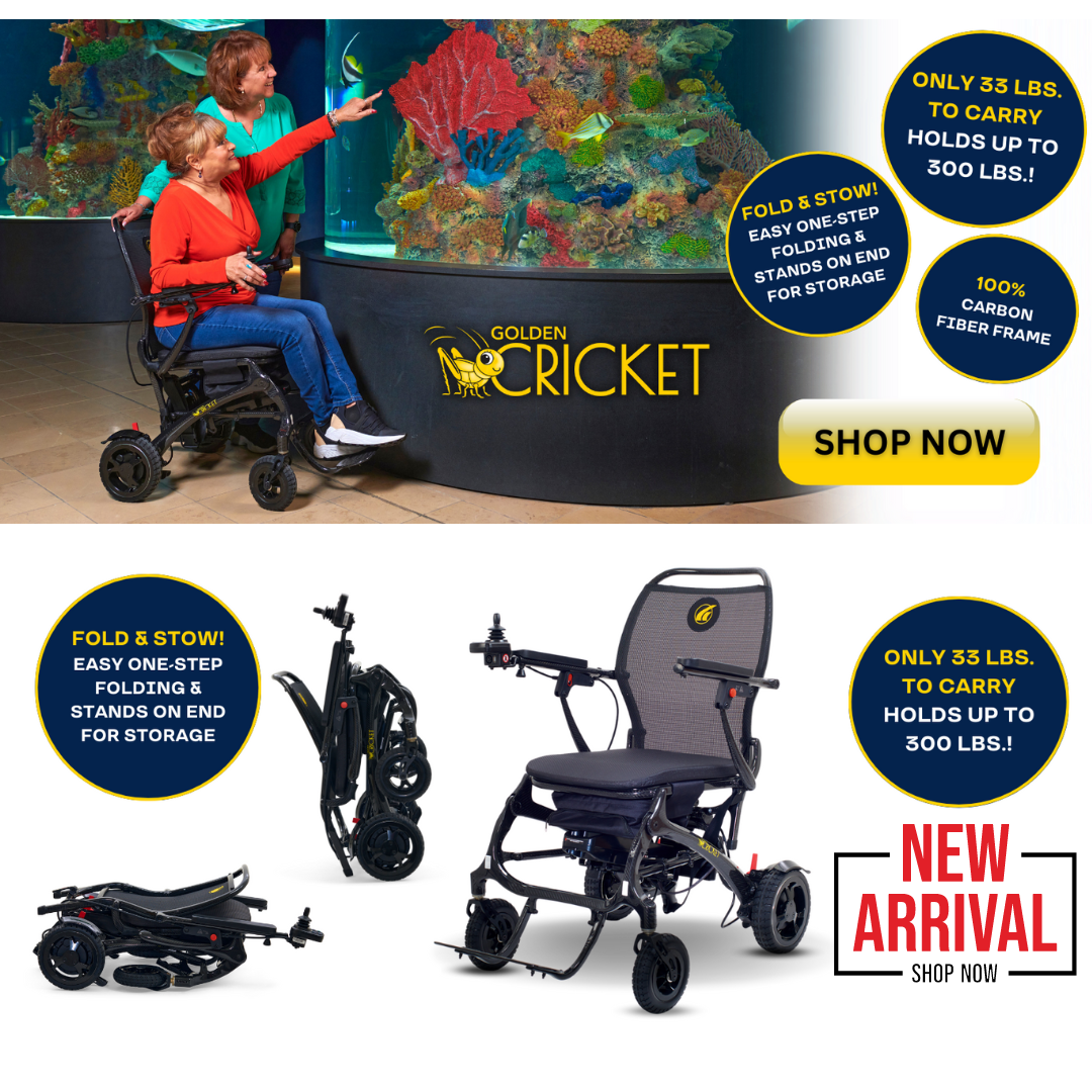 Golden Tech Cricket Carbon Fiber Foldable Travel Power Wheelchair - Features